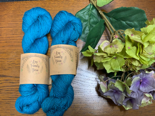 Yak sock kingfisher blue