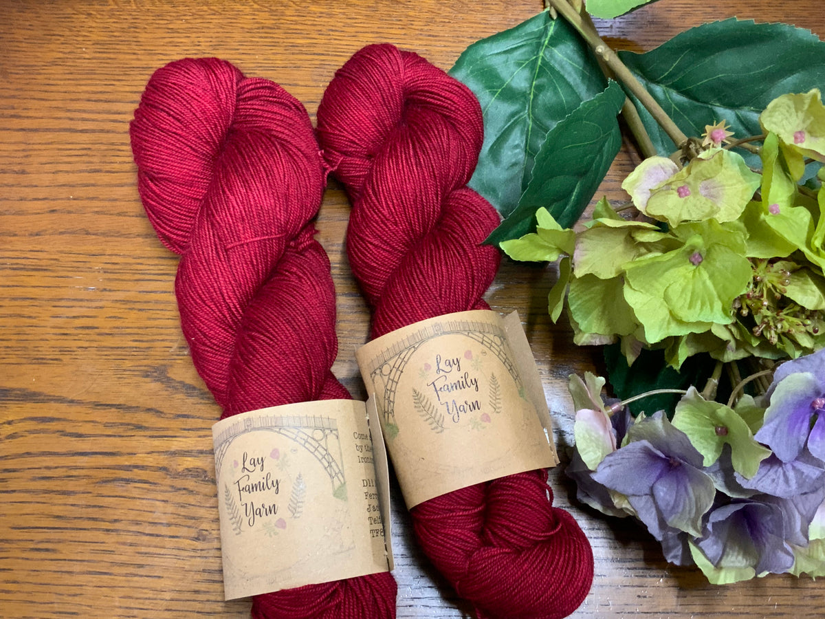 Yak sock red red wine – Lay Family Yarn