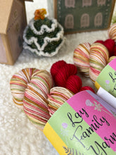 Gingerbread house self striping yarn