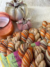 Pumpkin spiced latte self striping yarn